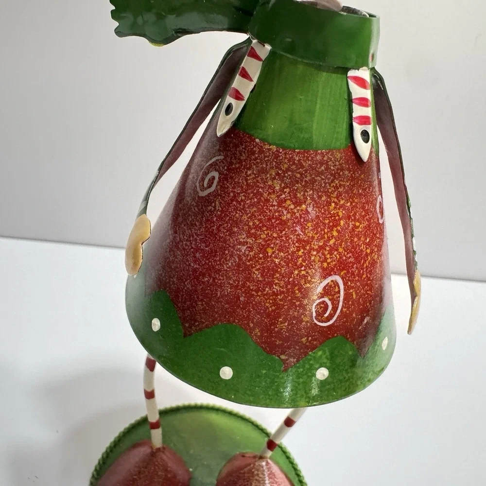 Bobble Head Pinocchio Elf Christmas Decor Figurine Metal Vtg 9